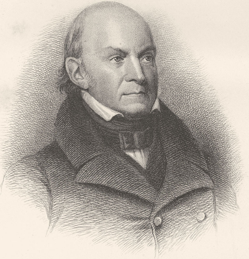 POLITICS. John Quincy Adams c1880 old antique vintage print picture